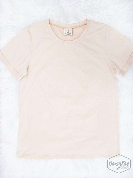 Classic Tiramisu-Beige Cuff Tee