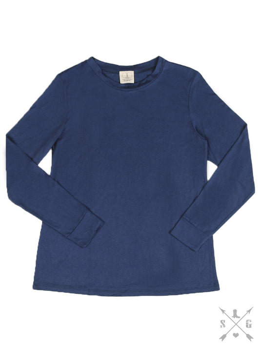 Blank Daisy Rae Long Sleeve Tee, Sapphire