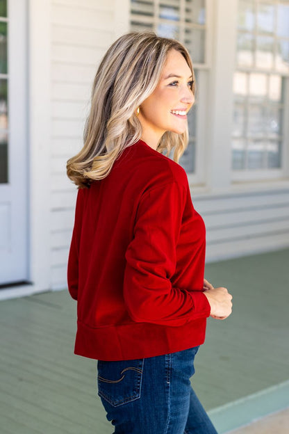 Strike Your Interest Black Crop Sweatshirt