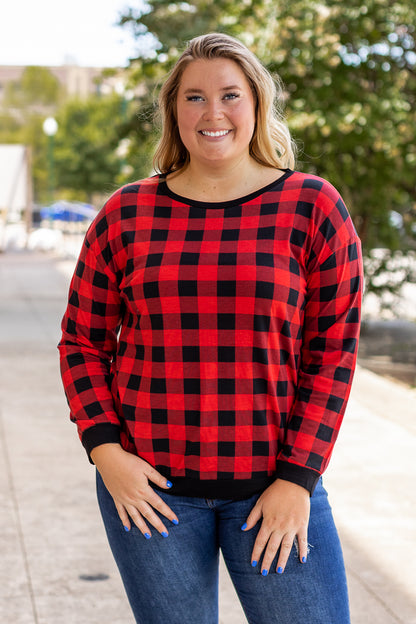 Plaid With Me Long Sleeves T-Shirt, Buffalo Plaid