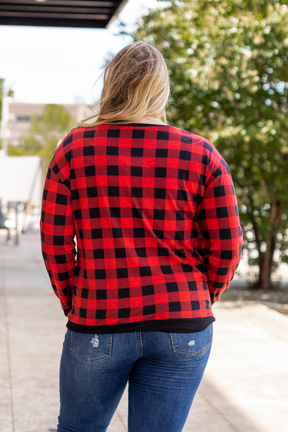 Plaid With Me Long Sleeves T-Shirt, Buffalo Plaid