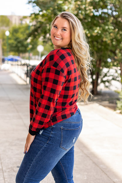 Plaid With Me Long Sleeves T-Shirt, Buffalo Plaid