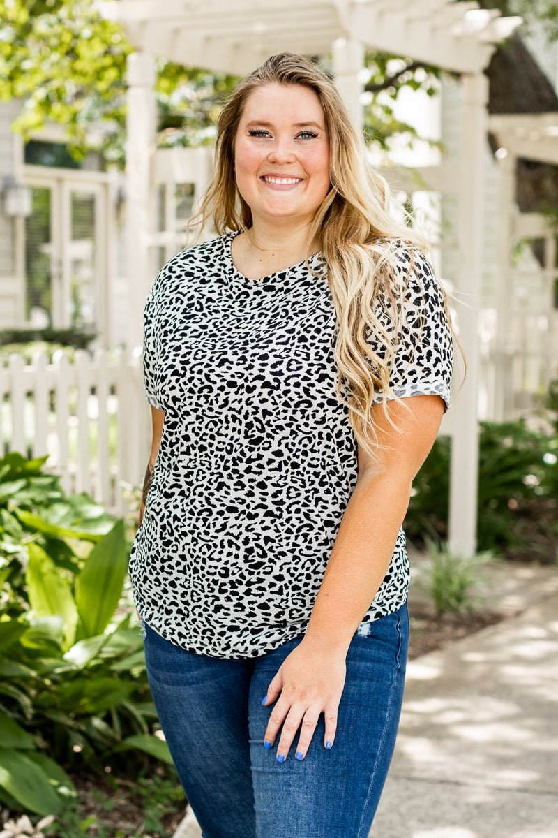 Black & White Leopard Cuff Tee