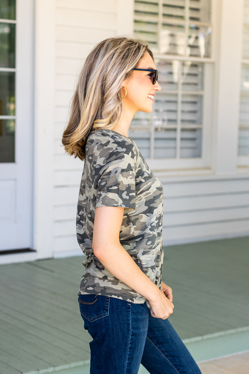 Camo Crew Neck Tee