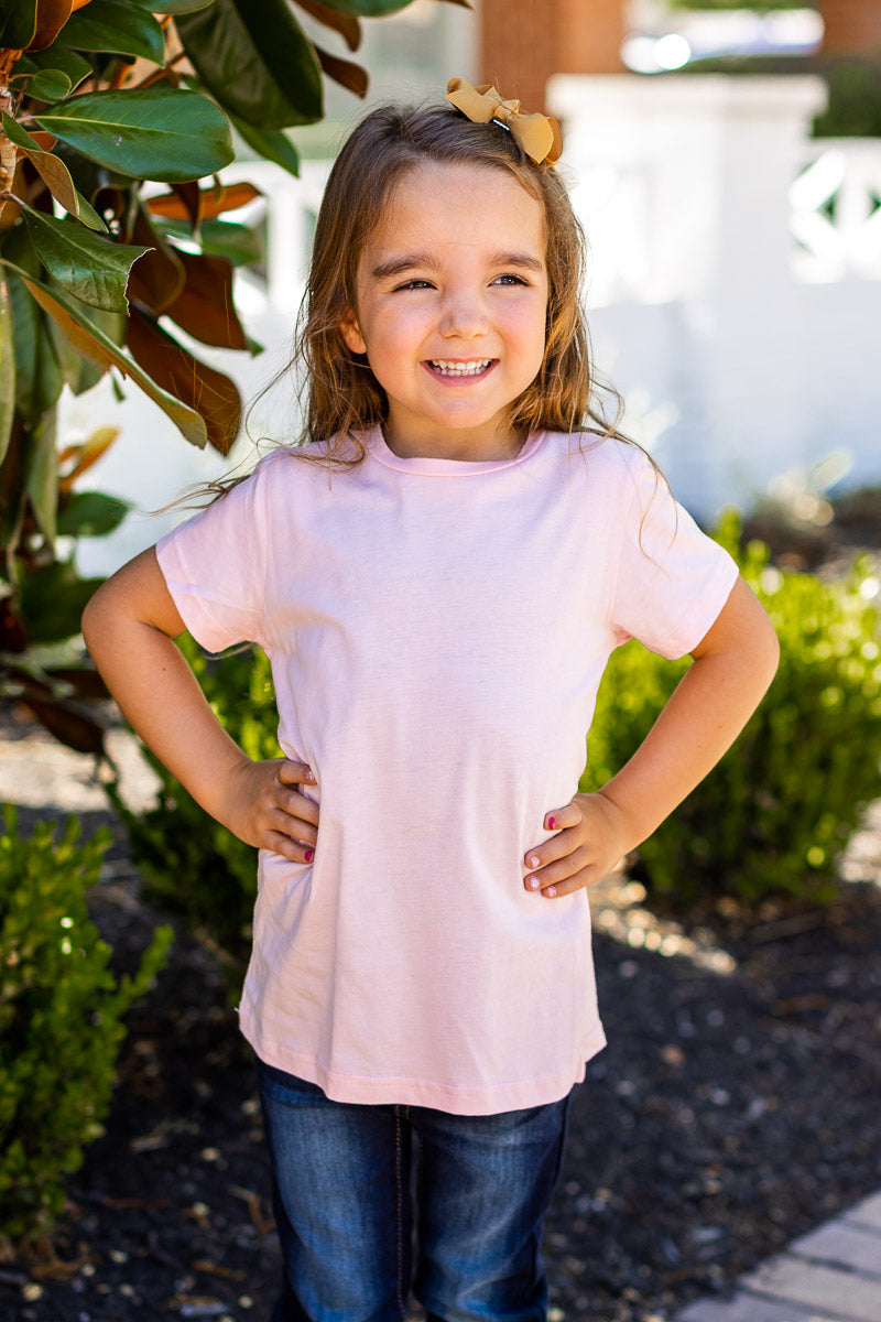 Girls' Light Pink Crewneck Tee