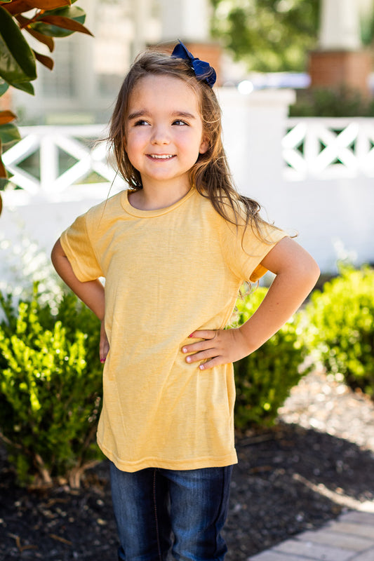 Girls' Mustard Crewneck Tee