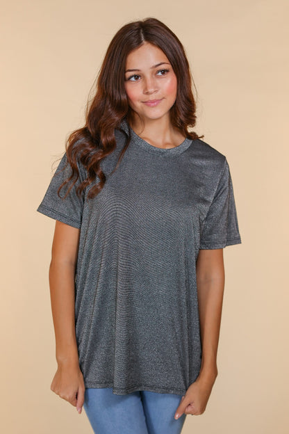 Glitter Short Sleeve in Black