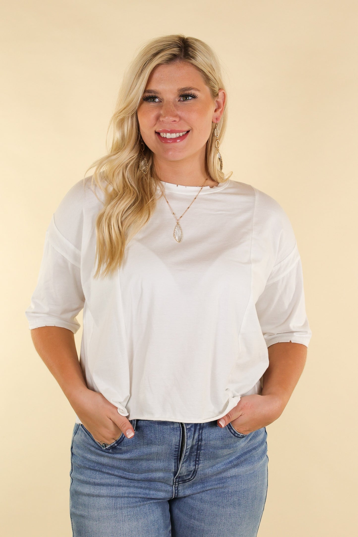 Perfect Company Boxy Crop in White