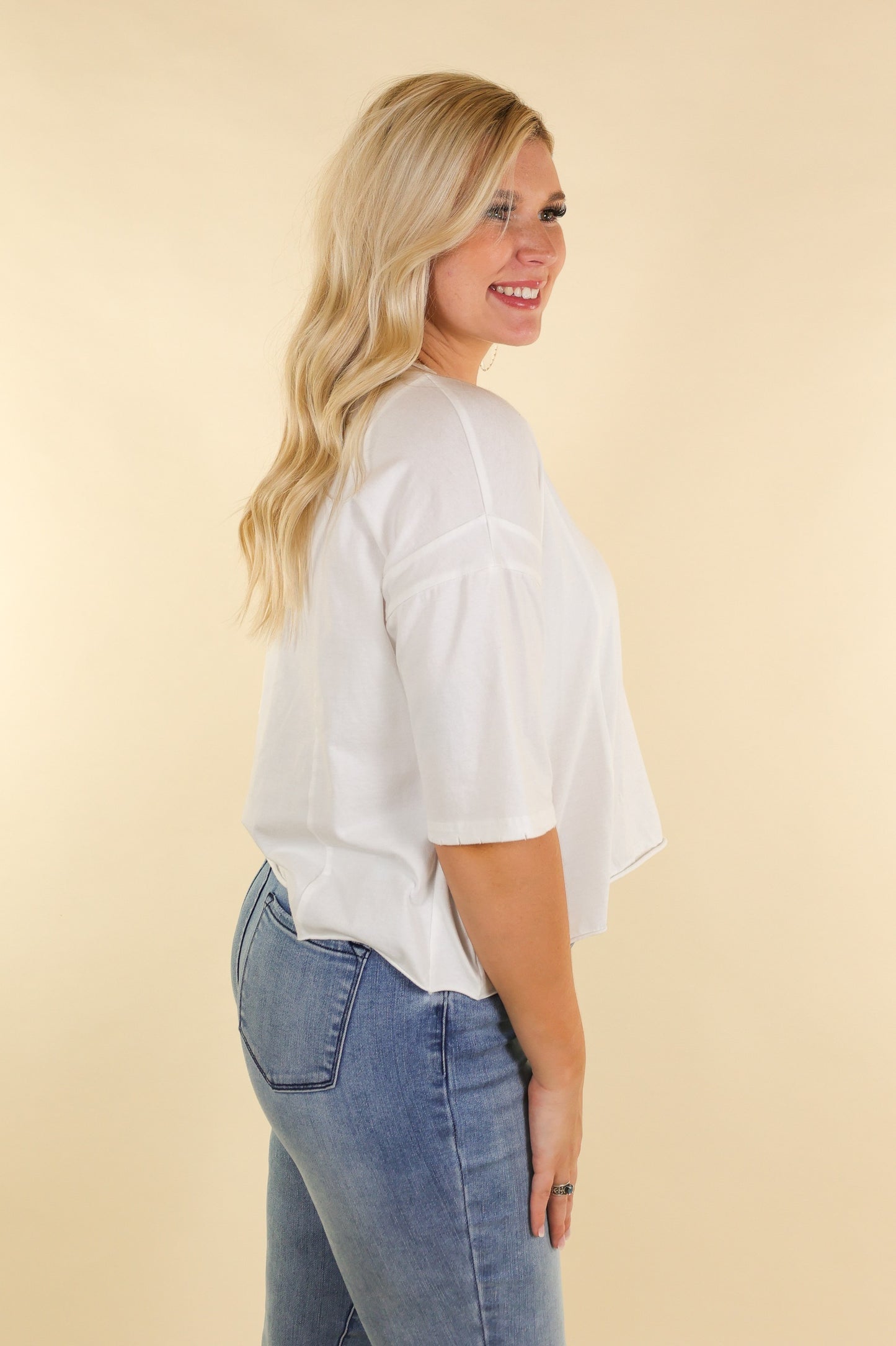 Perfect Company Boxy Crop in White