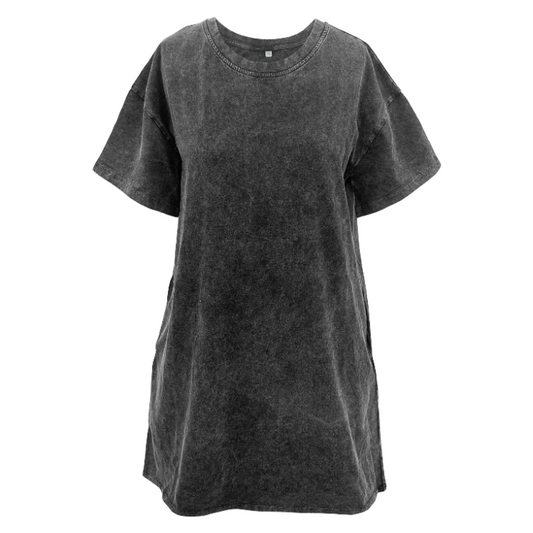 CAVENDERS Black Wash Tee Shirt Dress With Pockets