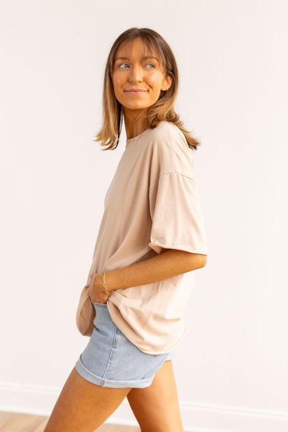 Beige Tee Shirt Blank