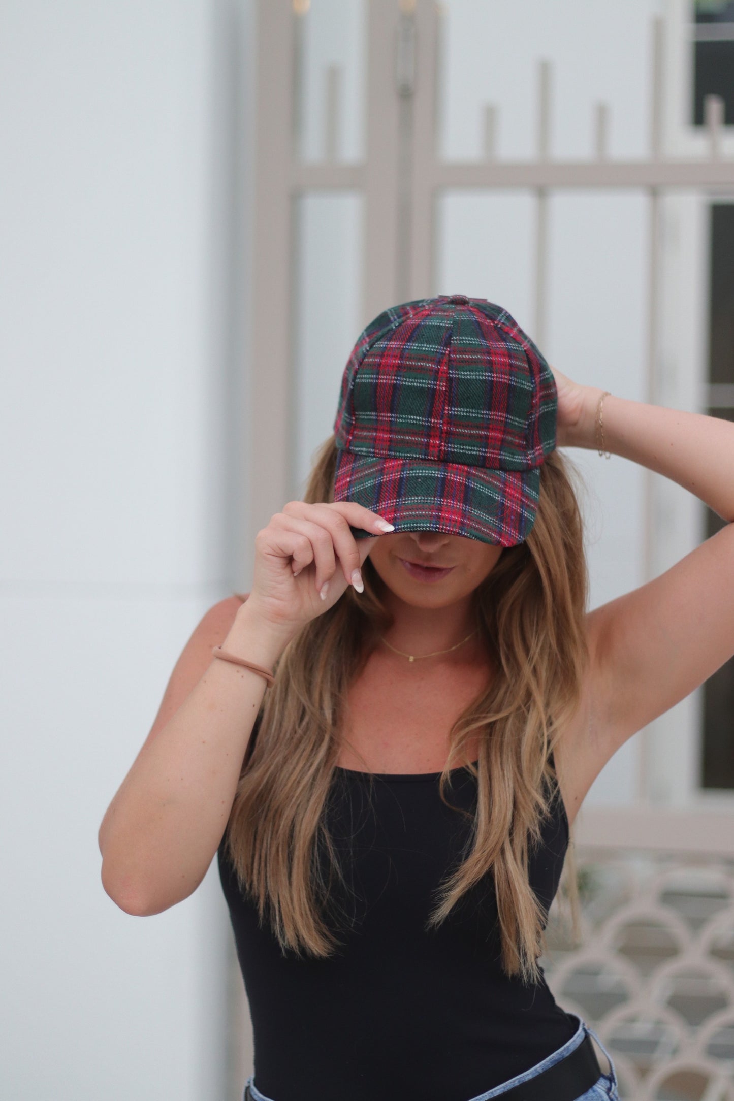 Plaid Flannel Hat, Red & Green