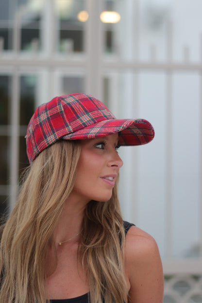 Red Christmas Plaid Hat Blank