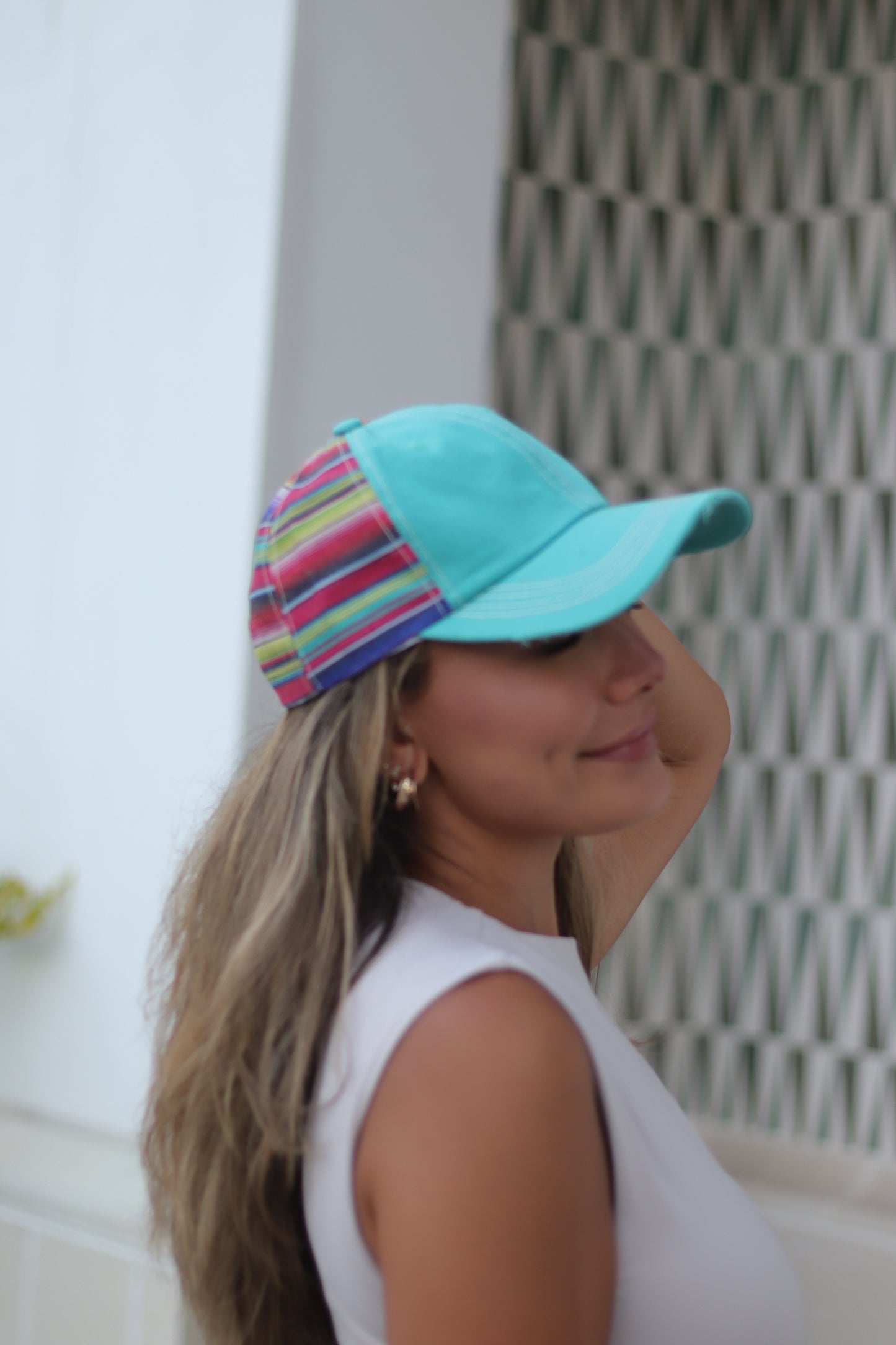 Turquoise & Serape Blank Hat