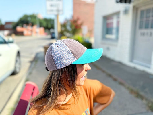 Leo, Brown and Turquoise Hat