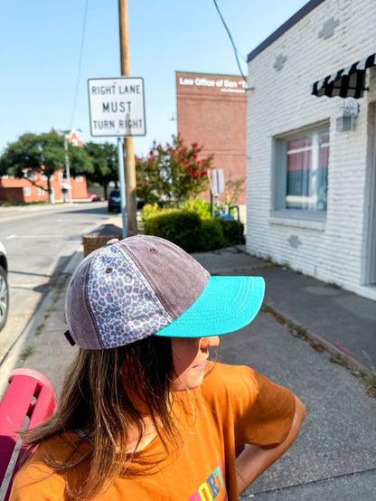 Leo, Brown and Turquoise Hat