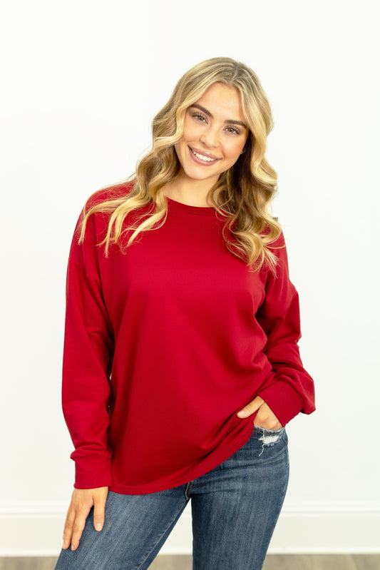 Light Weight Sweatshirt, Maroon